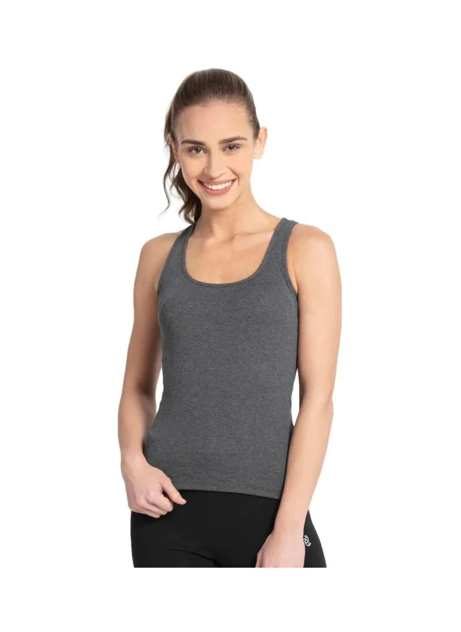 JOCKEY Jockey 1467 Women Super Combed Cotton Rib Fabric Slim Fit Solid Racerback Styled Tank Top