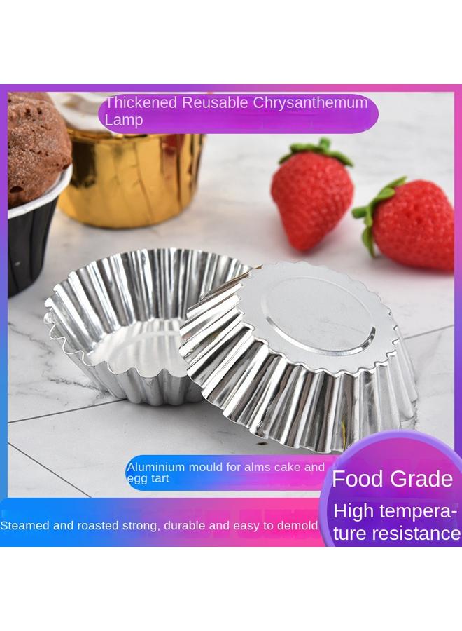 Bluejw Thickened Reusable Aluminum Mold Rice Cake Bowls Cake Bowl Chrysanthemum Zhan Horseshoe Cake Egg Tart Pudding Cake Mold - Image 2