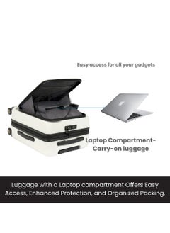 NATIONAL GEOGRAPHIC National Geographic Lodge Travel Suitcase Set, 100% PC Durable Lightweight Hard Shell Expandable Luggage, 4 Double Wheel, TSA Lock 3pcs Trolley Bag White (20+24+28 Inch).  - Image 2