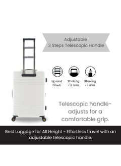NATIONAL GEOGRAPHIC National Geographic Lodge Travel Suitcase Set, 100% PC Durable Lightweight Hard Shell Expandable Luggage, 4 Double Wheel, TSA Lock 3pcs Trolley Bag White (20+24+28 Inch).  - Image 4