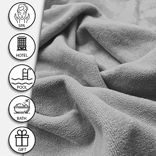 Sassoon Venir Microfiber 1 Piece Men Bath Towel 450 GSM (70x145cm, Grey Color) Ultra Soft Material, Towel for Daily use - Image 3