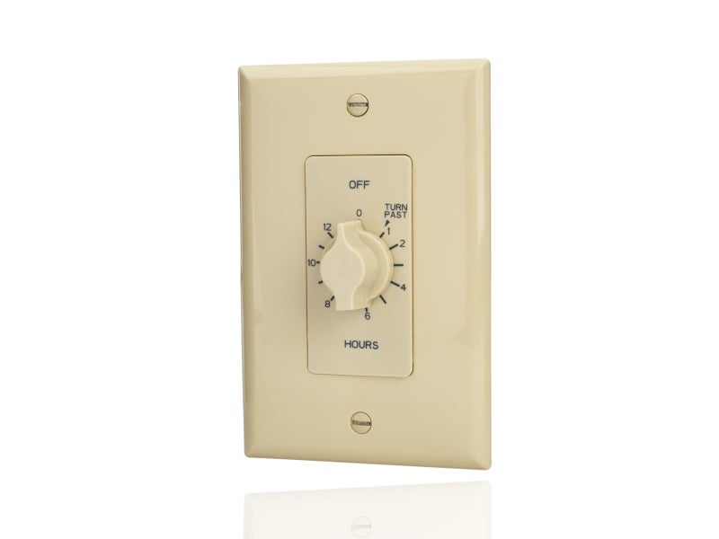 NSI A512H Tork Spring-Wound in-Wall Twist Timer with 12-Hour Length and Ivory Faceplate for Automatic Shutoff of Fans or Light - Image 3