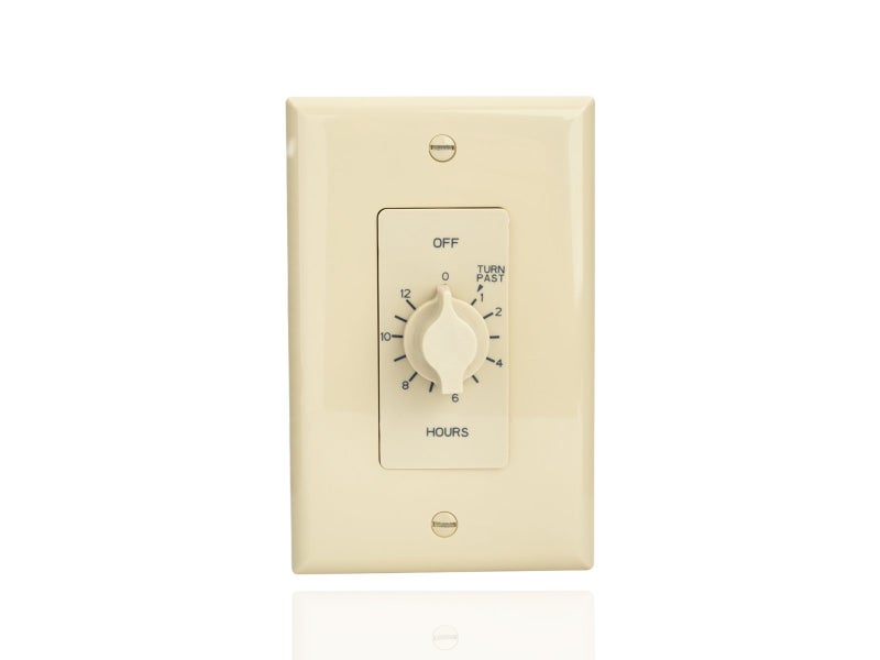 NSI A512H Tork Spring-Wound in-Wall Twist Timer with 12-Hour Length and Ivory Faceplate for Automatic Shutoff of Fans or Light - Image 2