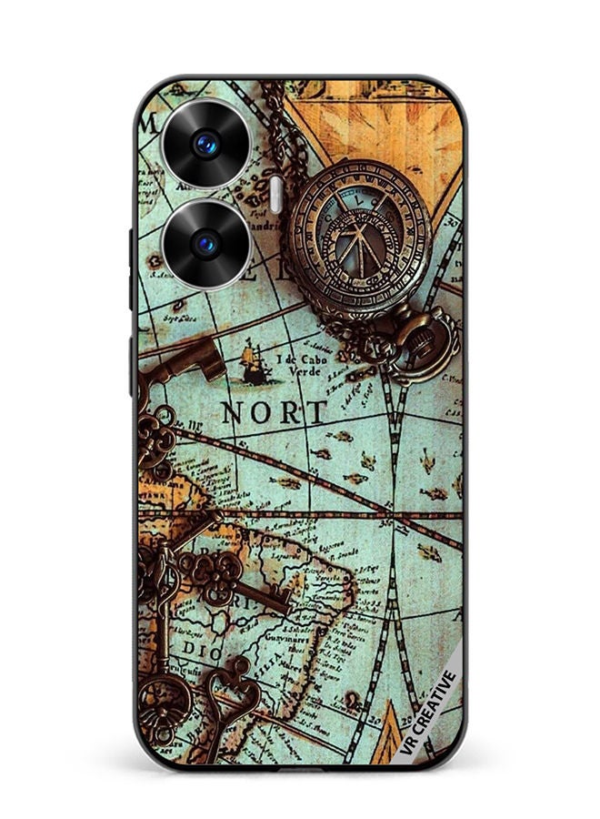 VR CREATIVE Protective Case Cover For Realme C55 Compas Design Multicolour - Image 1