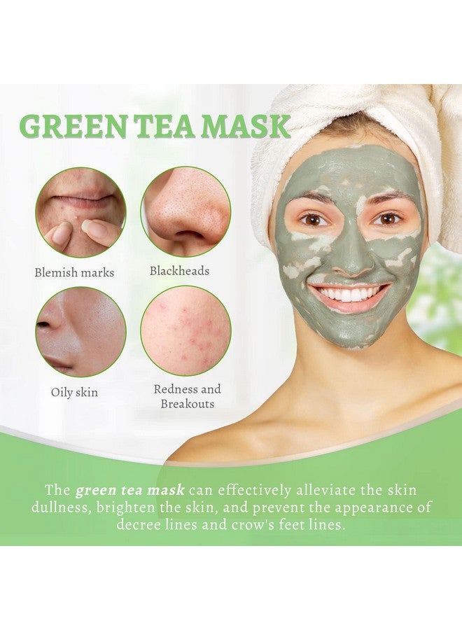 ANAI RUI Green Tea Mask, Clay Mask For Poreless Deep Cleanse, Green Tea Face Mask Blackhead Remover With Kaolin, Aloe, Collagen, Pore Minimizer, Hydrating, Moisturizing - Image 5