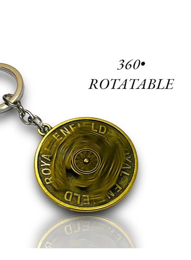 Rotating keychain with Royal Enfield Motorcycle logo - Image 2