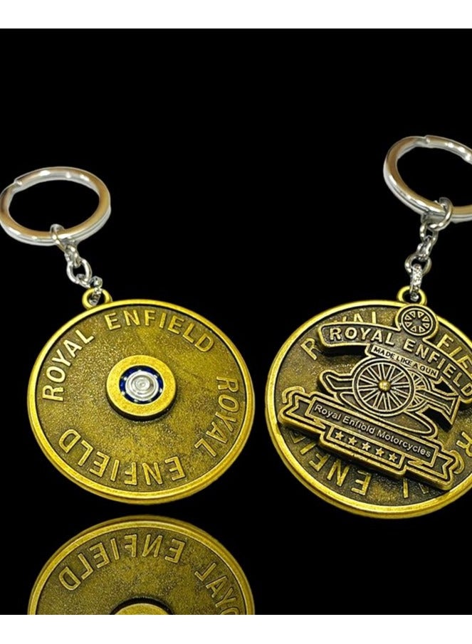 Rotating keychain with Royal Enfield Motorcycle logo - Image 4