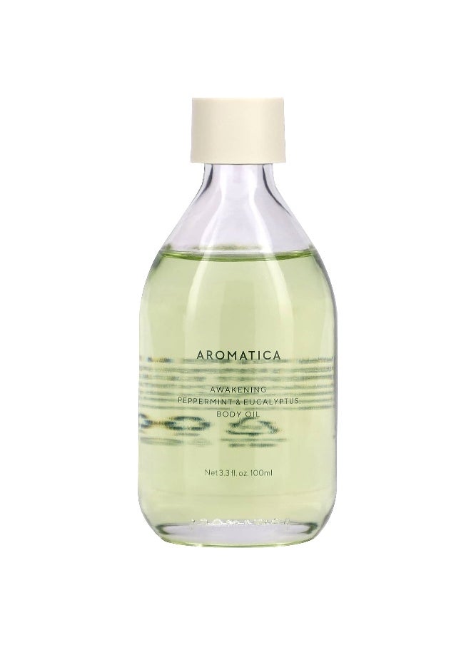 AROMATICA Aromatica, Awakening, Body Oil, Peppermint & Eucalyptus, 3.3 fl oz (100 ml)  - Image 1
