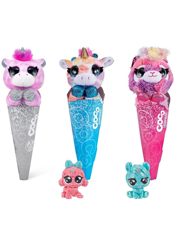 Rainbocorns Coco Surprise Fantasy (3 Pack) By Zuru Plush Toys With Baby Collectible Surprise In Cone, Plush For Girls And Kids (Style May Vary)  - Image 2