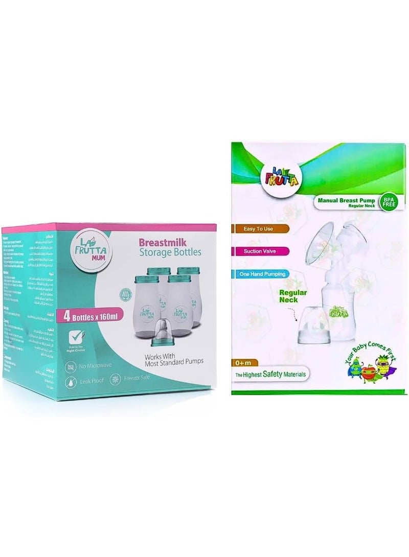 La Frutta Classic Breast Pump ehith 150 ml bottle,Free La Frutta MUM Breast Milk Storage Bottles 4 pcs 150 ml with bottle Nipple - Image 2