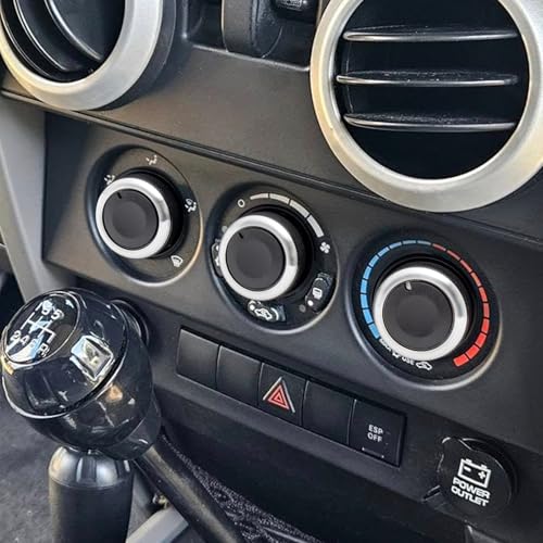 TOPINSTALL مقابض التحكم في المناخ المحسّنة من TOPINSTALL متوافقة مع جيب رانجلر 2007-2010، مجموعة استبدال 3 قطع لمفتاح مروحة التكييف والتدفئة لملحقات رانجلر JK JKU - Image 2