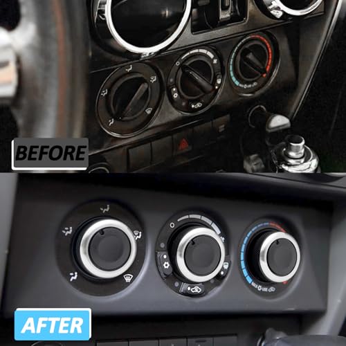 TOPINSTALL مقابض التحكم في المناخ المحسّنة من TOPINSTALL متوافقة مع جيب رانجلر 2007-2010، مجموعة استبدال 3 قطع لمفتاح مروحة التكييف والتدفئة لملحقات رانجلر JK JKU - Image 3