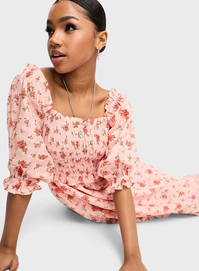 Miss Selfridge Printed Textured Dress - Image 3
