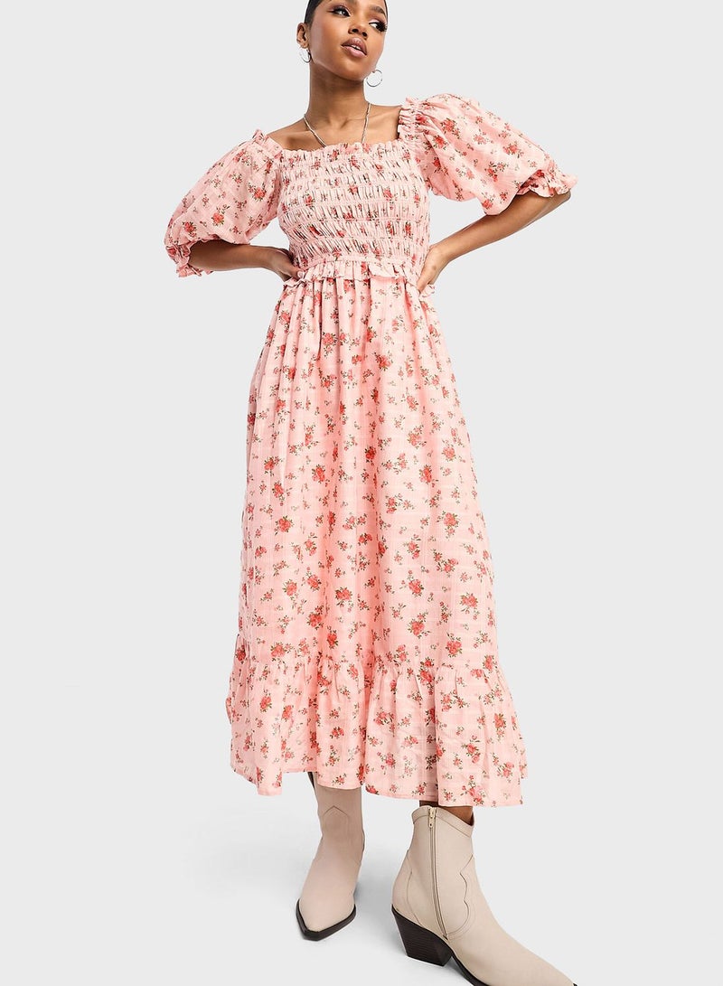 Miss Selfridge Printed Textured Dress - Image 1