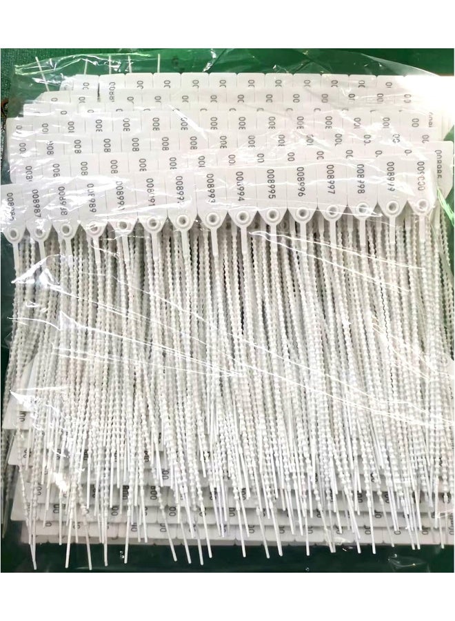 Plastic Tamper Seals, Zip Ties for Fire Extinguishers Pull Tite Security Tags Numbered Disposable Self-Locking Tie 250mm Length (100 PCS, White) - Image 2