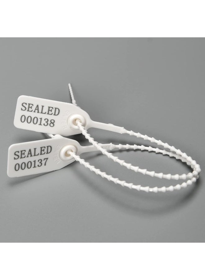 Plastic Tamper Seals, Zip Ties for Fire Extinguishers Pull Tite Security Tags Numbered Disposable Self-Locking Tie 250mm Length (100 PCS, White) - Image 5