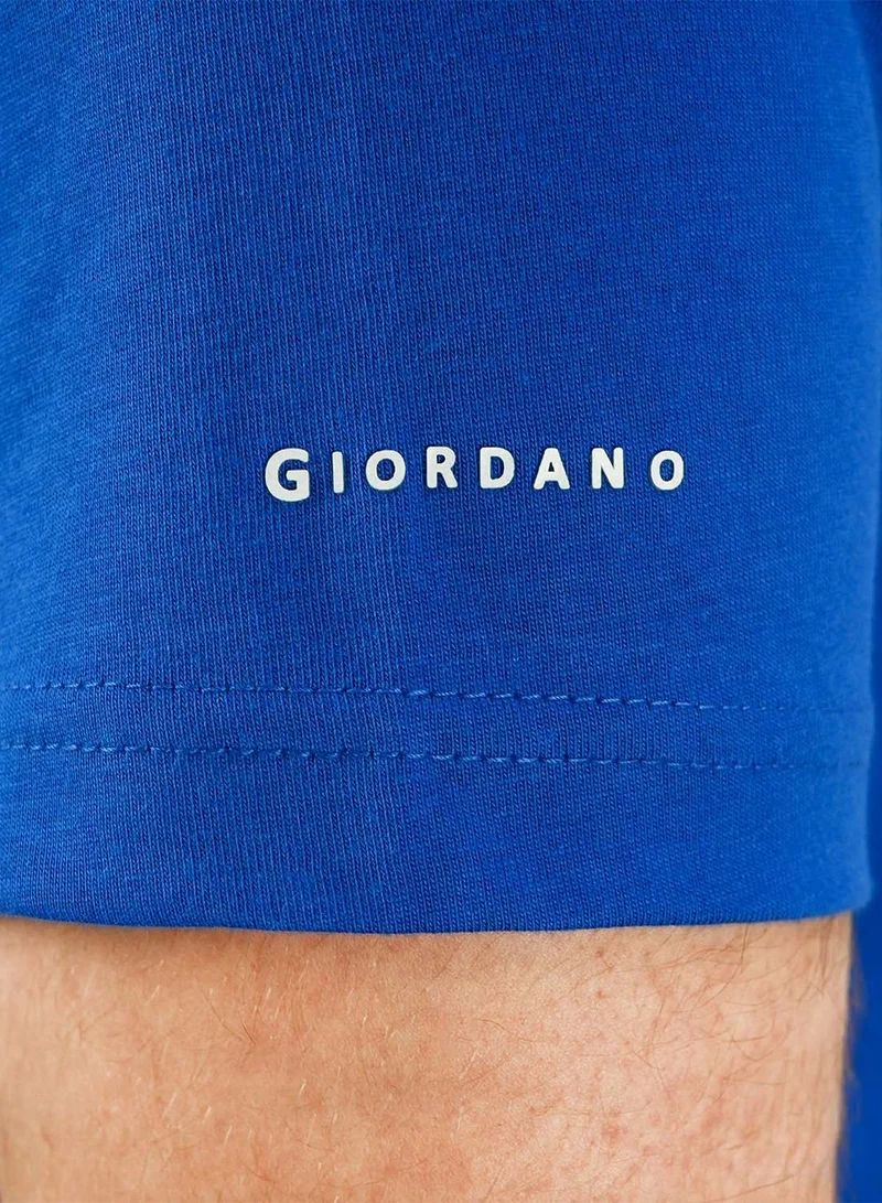 GIORDANO  Men's Giordano Cotton Crewneck Slim Fit Tee - Short Sleeve for Men | Best Price UAE