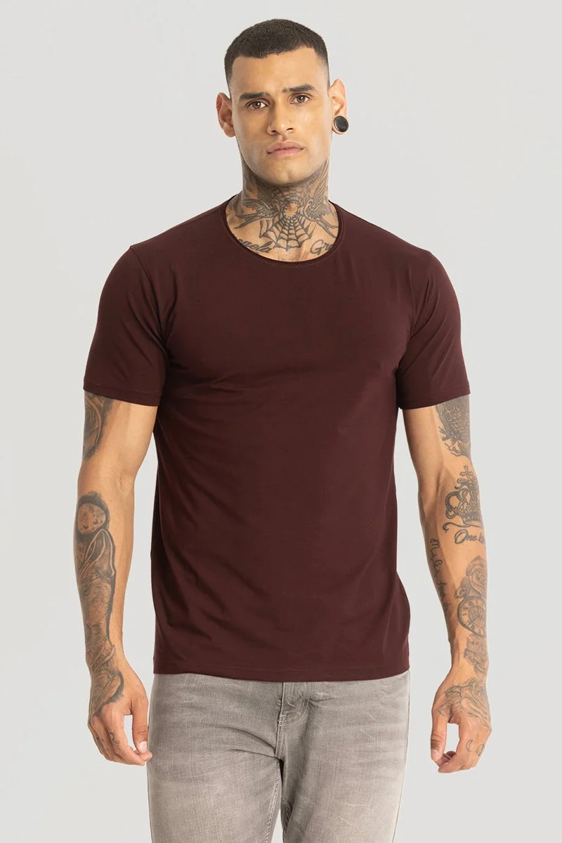SNITCH Raw Edge Wine T-Shirt