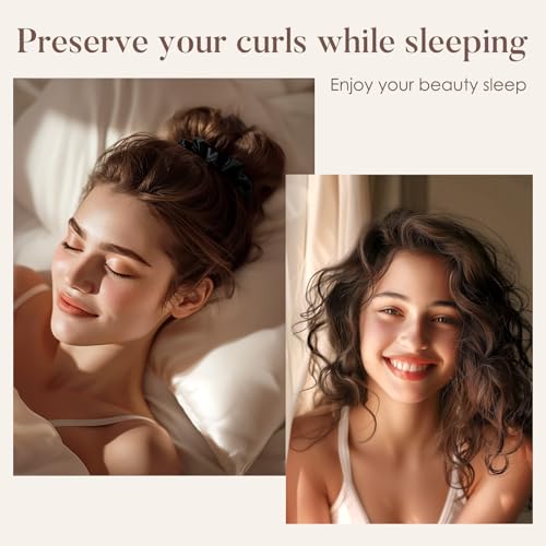 LULUSILK Black Silk Scrunchies for Hair Sleep, 100% Real Mulberry Silk, No Damage Hair Ties for Women and Girls, Pack of 3 - Image 3