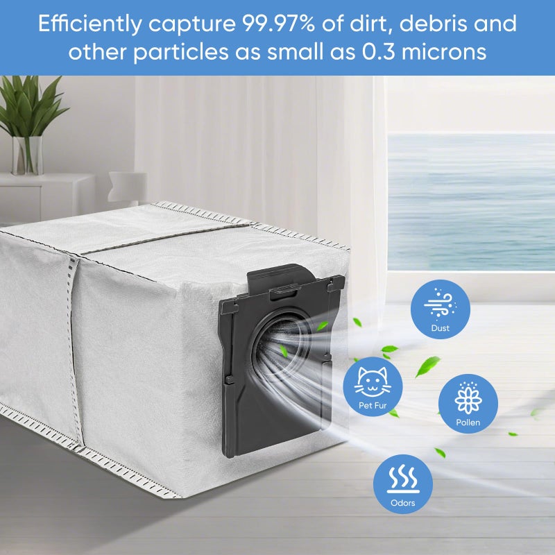 BIHARNT 15 Pack Vacuum Bags Replacement for Dreame X50 Ultra/X40 Ultra/X30 Ultra/L50 Ultra/L40 Ultra/L10s Ultra Gen 2/L10s Pro Ultra Robot Vacuum Cleaner,3.2L Large Capacity Dust Bag Accessories - Image 5