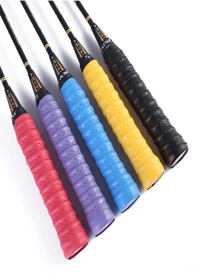 Tennis Badminton Racket Grip, Anti Slip Perforated Super Absorbent Fishing Overgrip for Pickleball Racquet Handle Grip   Grey（1pcs）