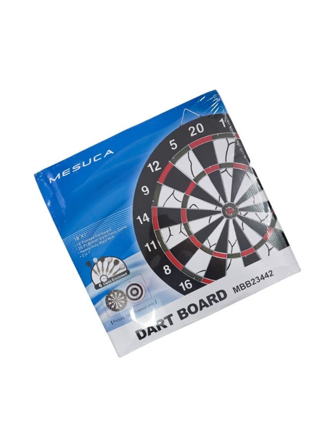 MESUCA 15 Inch Flocking Dartboard MBB23442 – Complete Dart Set with 6 Steel Tip Darts for Home & Recreational Use - Image 1