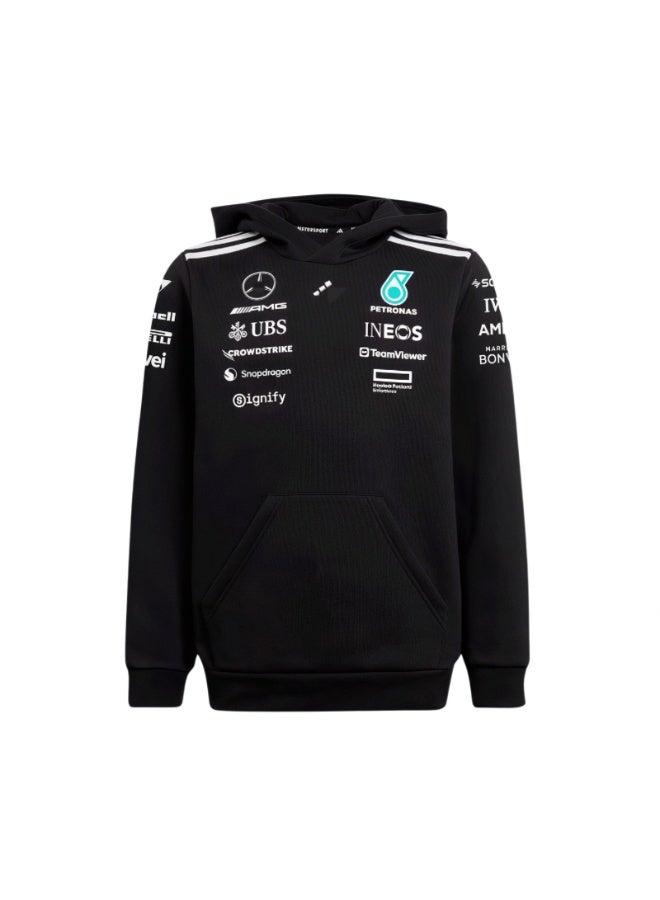 Mercedes-Benz Black Unisex Hooded Sweatshirt with Relaxed Baggy Fit - Image 1