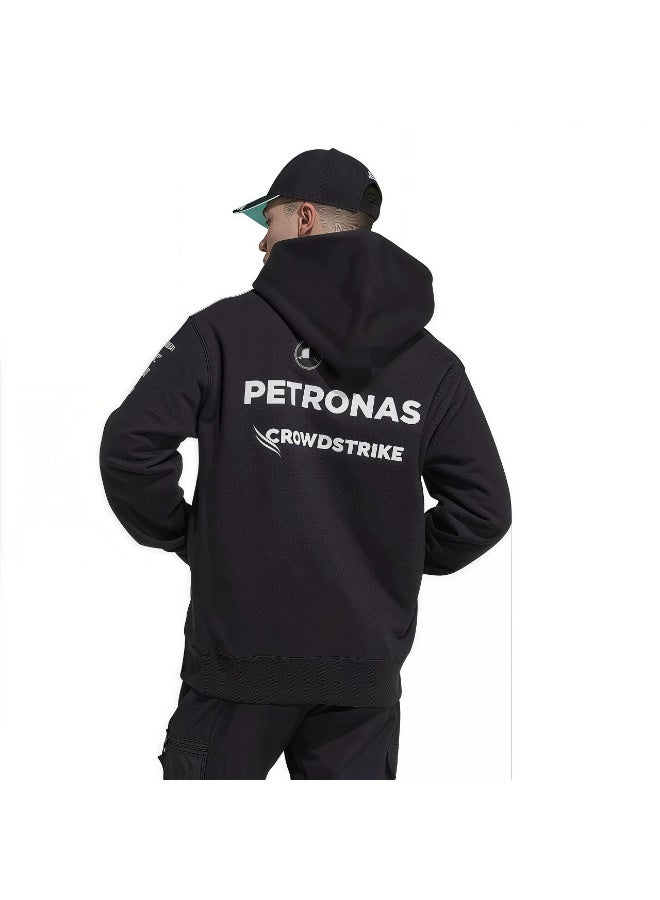 Mercedes-Benz Black Unisex Hooded Sweatshirt with Relaxed Baggy Fit - Image 5