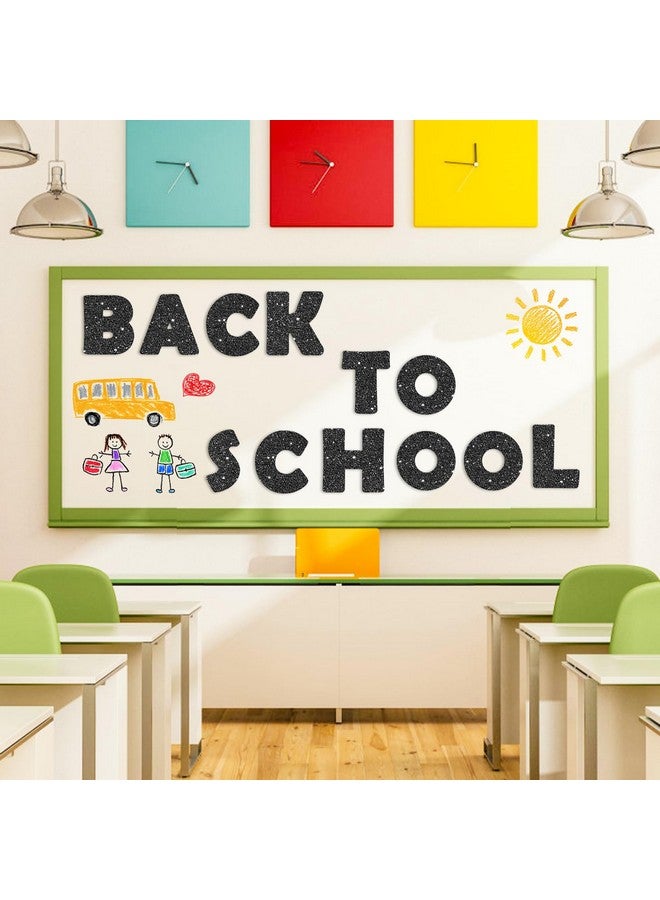 Meetory Meetory 154Pcs Glitter Black Bulletin Board Letters for Classroom 7”, Large Font Bulletin Board Letters and Punctuation Cutouts Set Alphabet Poster Board with Adhesive Dots for School Classroom Wall - Image 4