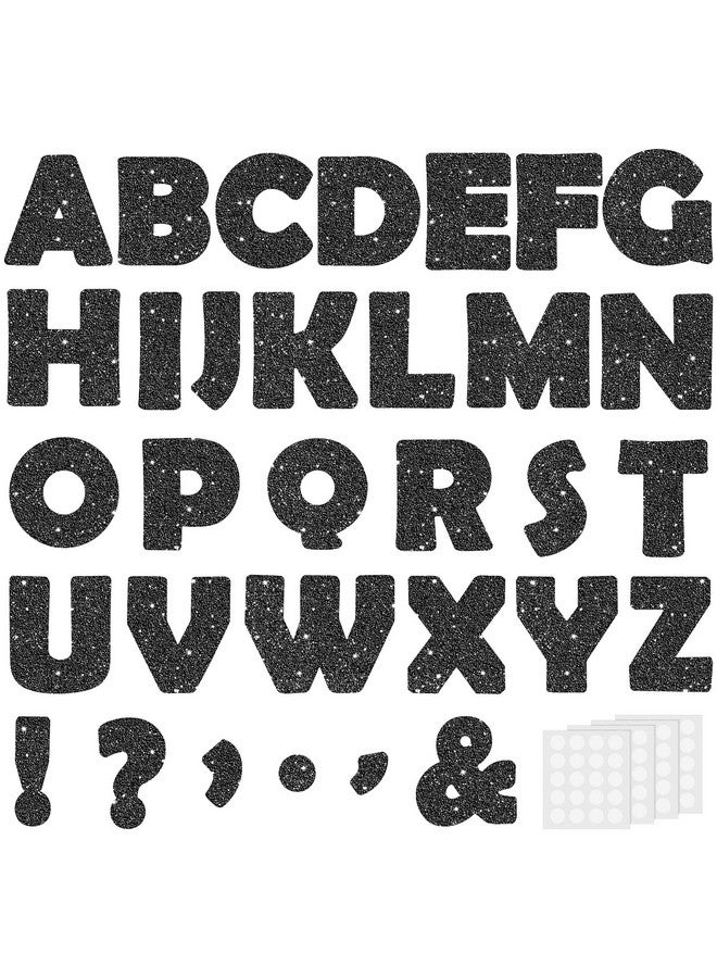 Meetory Meetory 154Pcs Glitter Black Bulletin Board Letters for Classroom 7”, Large Font Bulletin Board Letters and Punctuation Cutouts Set Alphabet Poster Board with Adhesive Dots for School Classroom Wall - Image 1