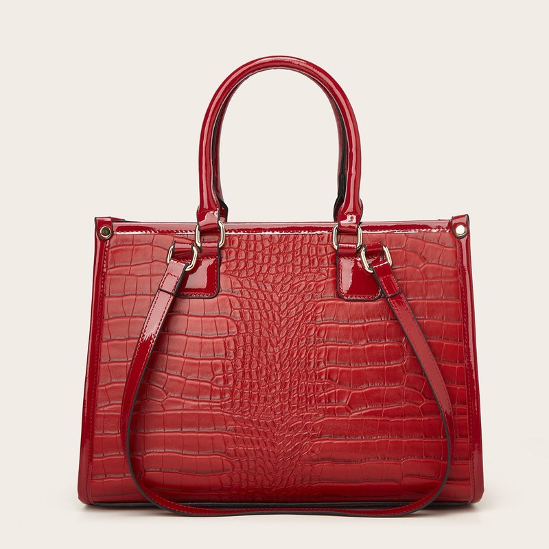Fashion Joker Crocodile Pattern Three-Piece Set Shoulder Crossbody Bag - Image 5