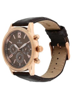 TITAN Black Dial Leather Strap Watch  - Image 1