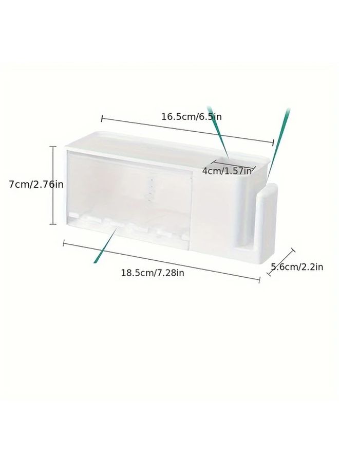 White Minimalist Japanese Toothbrush Holder Dustproof For 5 Brushes Razor Cup - Image 3