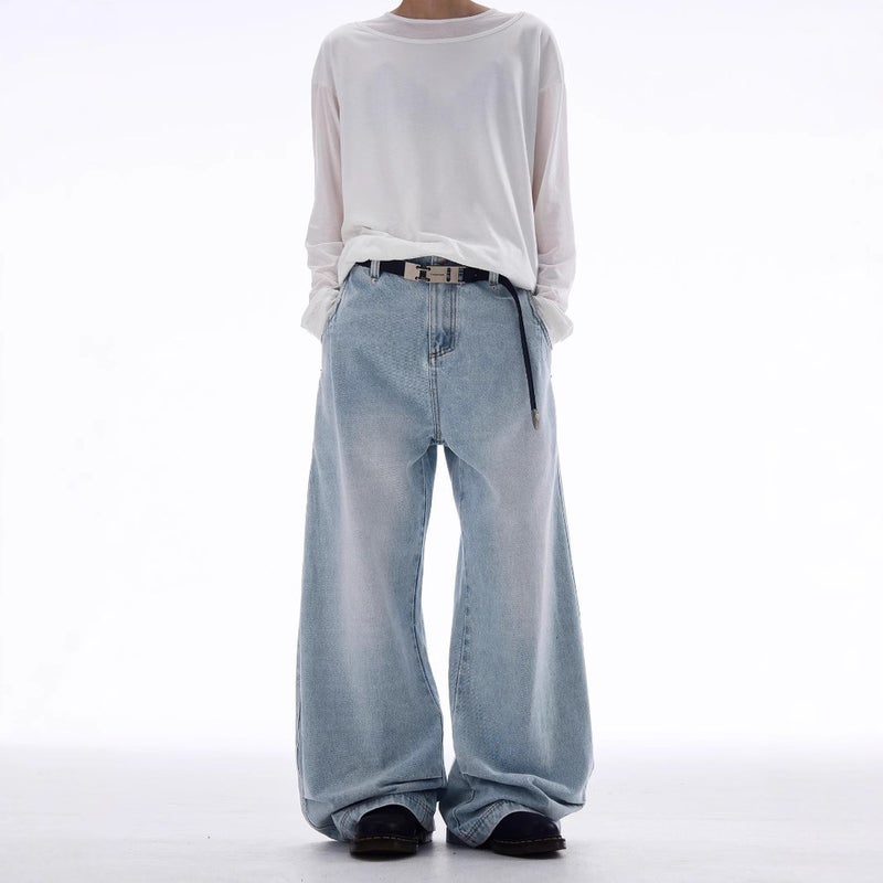 Unisex Classic Denim Jeans Loose Fit Daily Outdoor Wear - Image 2
