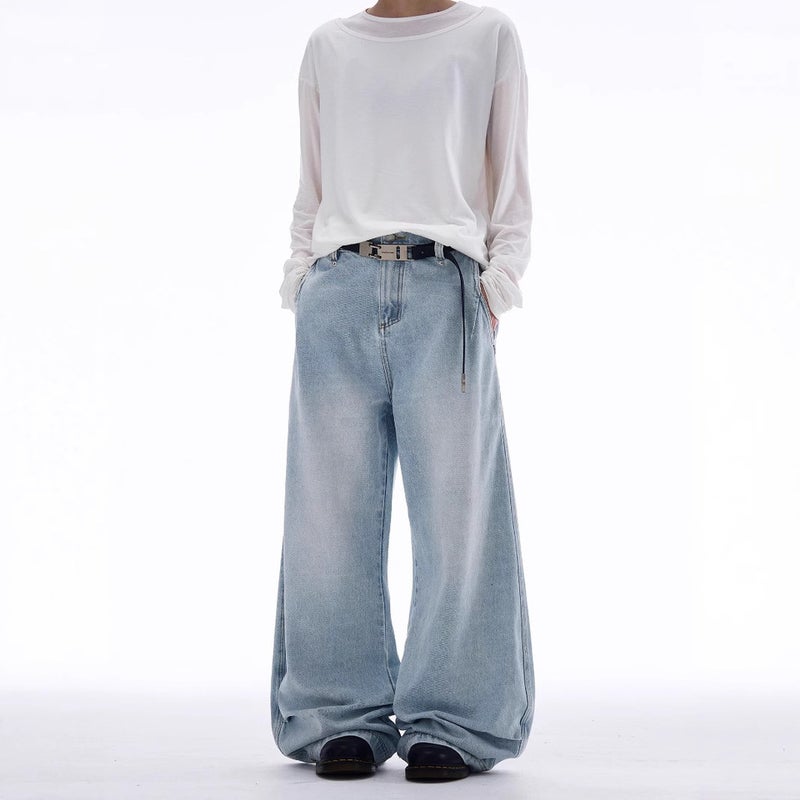 Unisex Classic Denim Jeans Loose Fit Daily Outdoor Wear - Image 3