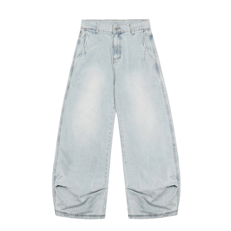 Unisex Classic Denim Jeans Loose Fit Daily Outdoor Wear - Image 1
