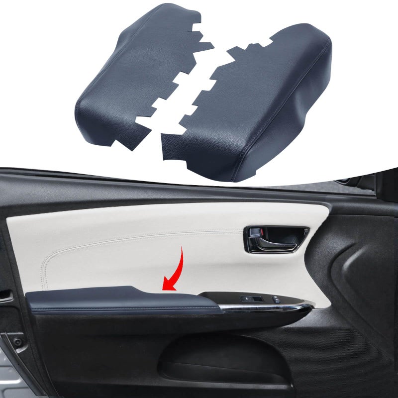 KBH Car Front Door Panel Armrest Cover Replacement for Toyota Avalon 2013 2014 2015 2016 2017 2018 Vinyl Leather Upholstery AntiScratch 1 Pair Dark Gray