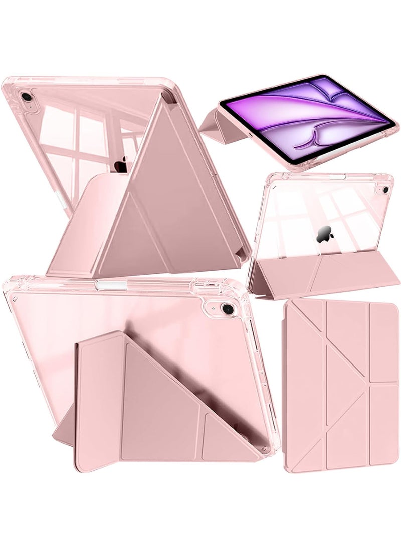 Rock Pow Case For iPad Air 11 inch (M3/M2) 2025/2024,iPad Air 5th 10.9 inch 2022/Air 4th 10.9 inch 2020 Generation Clear Back with Pencil Holder Auto Wake/Sleep Cover for air 4th/air 5th 10.9inch,air 6th/air 7th 11inch 2025/2024 - Image 1