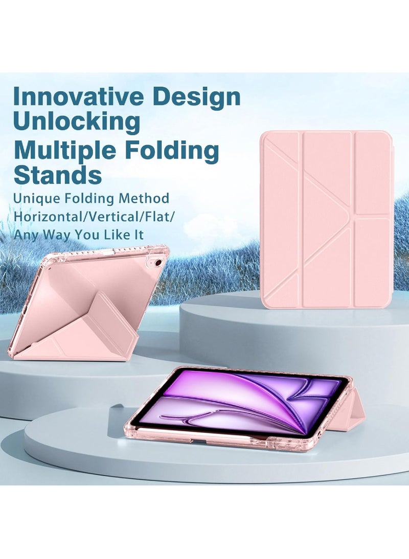 Rock Pow Case For iPad Air 11 inch (M3/M2) 2025/2024,iPad Air 5th 10.9 inch 2022/Air 4th 10.9 inch 2020 Generation Clear Back with Pencil Holder Auto Wake/Sleep Cover for air 4th/air 5th 10.9inch,air 6th/air 7th 11inch 2025/2024 - Image 3