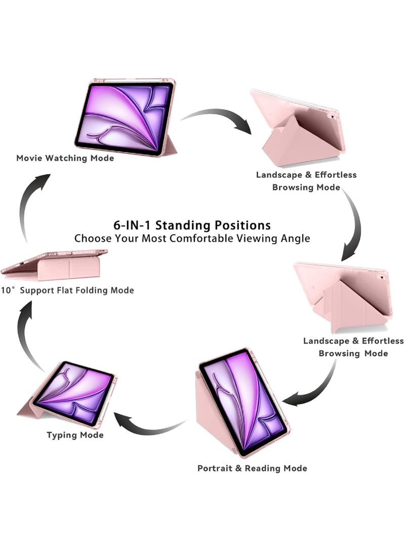 Rock Pow Case For iPad Air 11 inch (M3/M2) 2025/2024,iPad Air 5th 10.9 inch 2022/Air 4th 10.9 inch 2020 Generation Clear Back with Pencil Holder Auto Wake/Sleep Cover for air 4th/air 5th 10.9inch,air 6th/air 7th 11inch 2025/2024 - Image 5