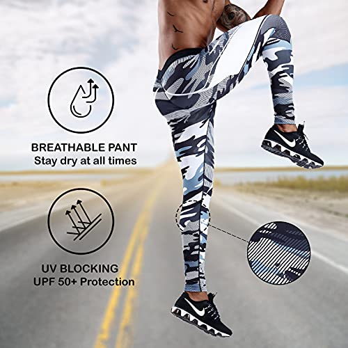 OEBLD Compression Pants Men UV Blocking Running Tights 1 or 2 Pack Gym Yoga Leggings for Athletic Workout - Image 4