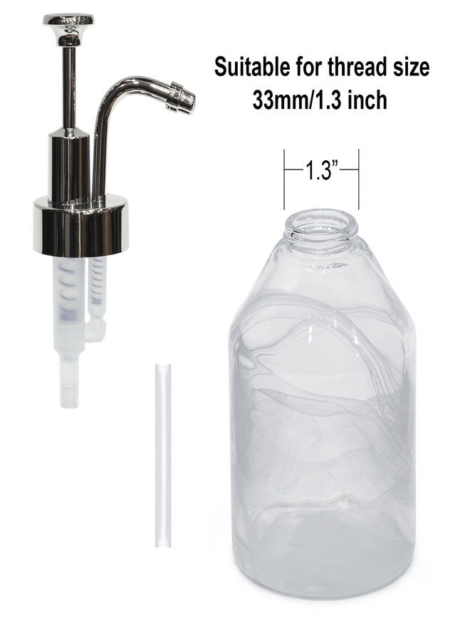 Suanti Soap&Lotion Dispensers Replacement Made of ABS Material,Smooth Action Oil Can Pump Head Suitable for Wider Mouth Bottle of 1.3 in (33 mm) Thread,Stylish Pump for Bottles DIY-Silver - Image 2