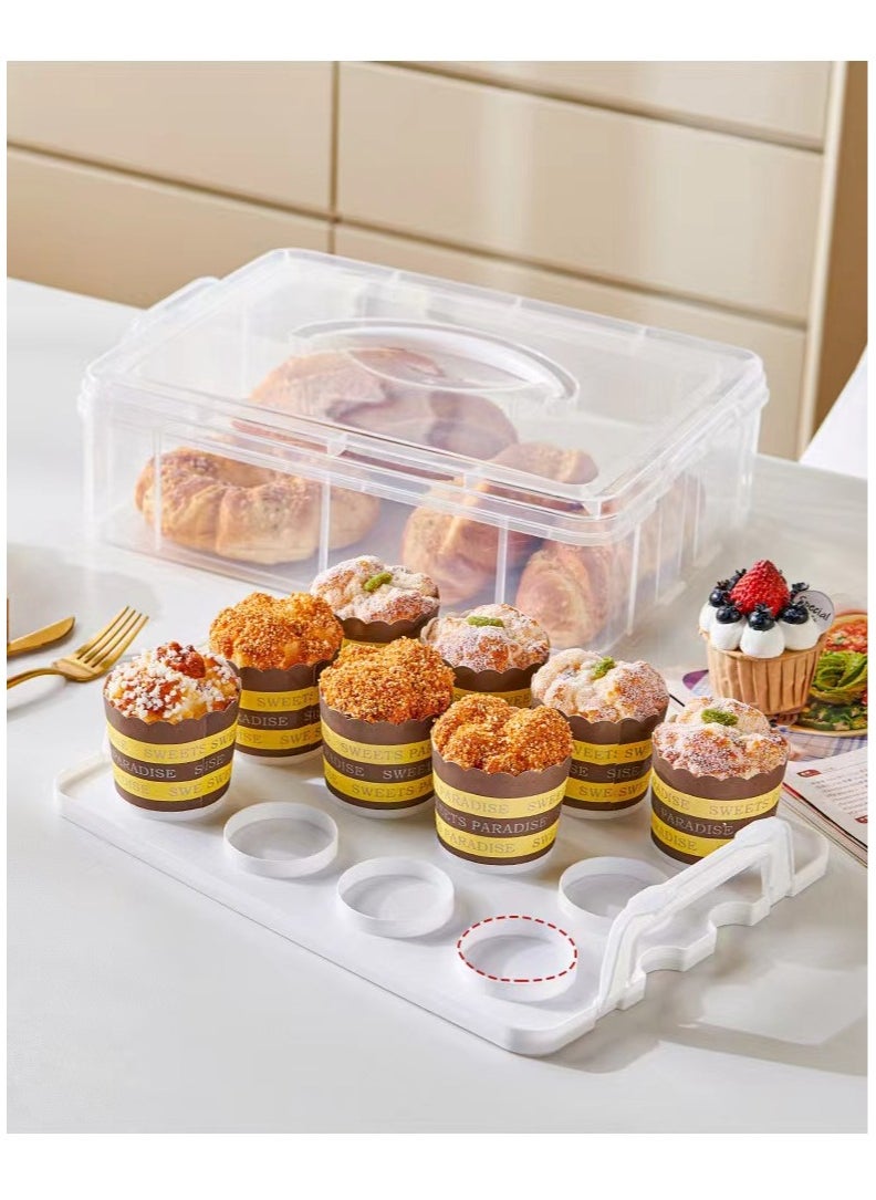 XINGYIYU - 4 layer Cake Cupcake Carrier with Lid and Handle Cake Stand Plate - Image 1