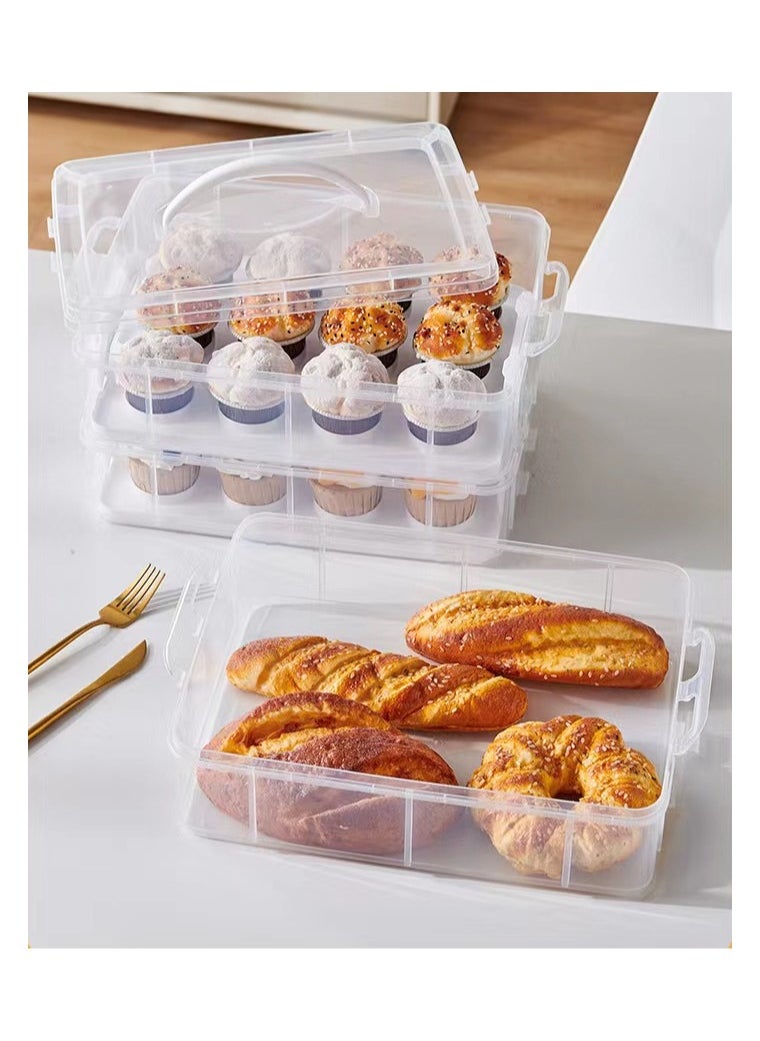XINGYIYU - 4 layer Cake Cupcake Carrier with Lid and Handle Cake Stand Plate - Image 1