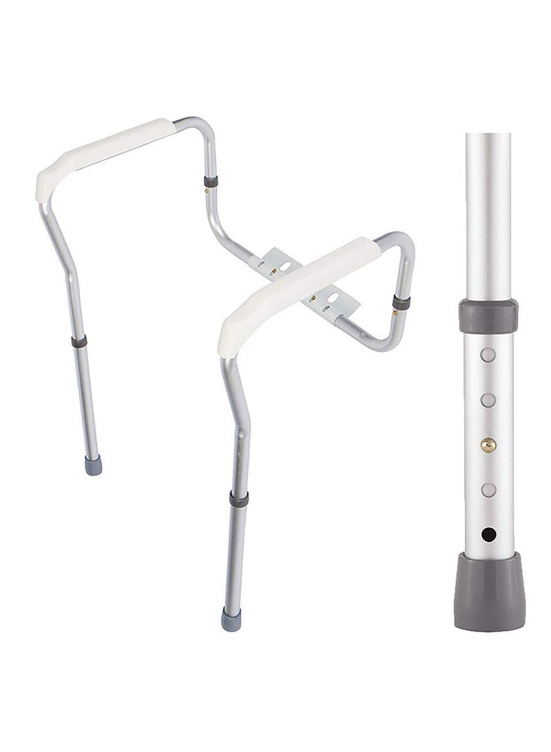 XiuWoo Adjustable Toilet Safety Frame Rails, Bathroom Grab Bar Toilet Frame Safety Rails with Padded Handrails, Toilet Support Rails for Seniors, Disabled, Elderly, Toilet Rails,White - Image 3