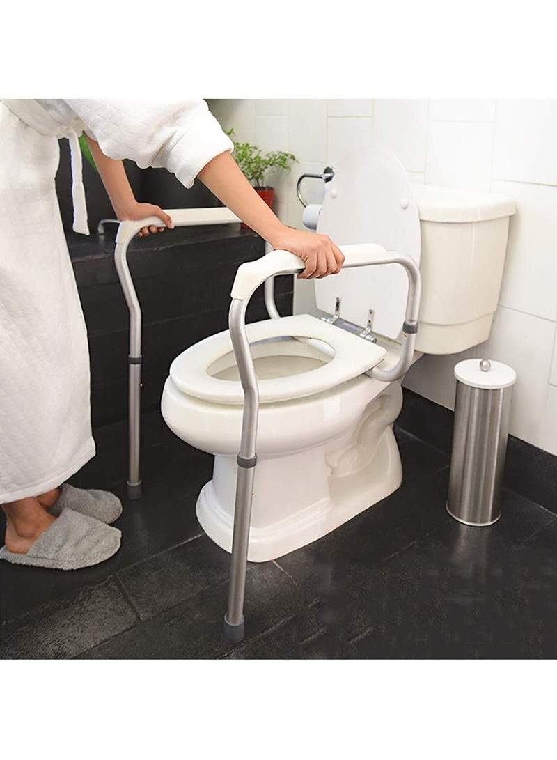 XiuWoo Adjustable Toilet Safety Frame Rails, Bathroom Grab Bar Toilet Frame Safety Rails with Padded Handrails, Toilet Support Rails for Seniors, Disabled, Elderly, Toilet Rails,White - Image 5