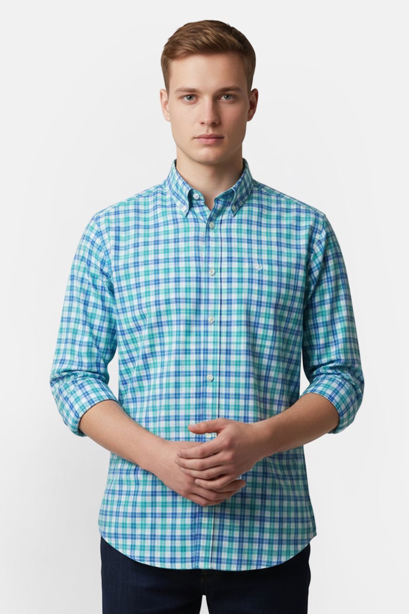 Chaps Men Regular Fit Plaid Long Sleeve Casual Shirt, Multicolor - Image 1