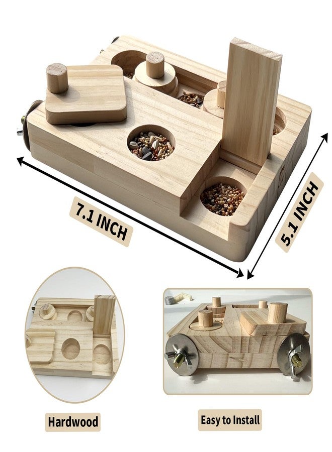 FlidRunest Wooden Bird Foraging Puzzle Toys for Parrots, Parakeet, Cockatiel, Sun Conures - Birds Interactive Mental Enrichment Toy, B ird Seed Slow Feeder Toy for Cage - Image 3