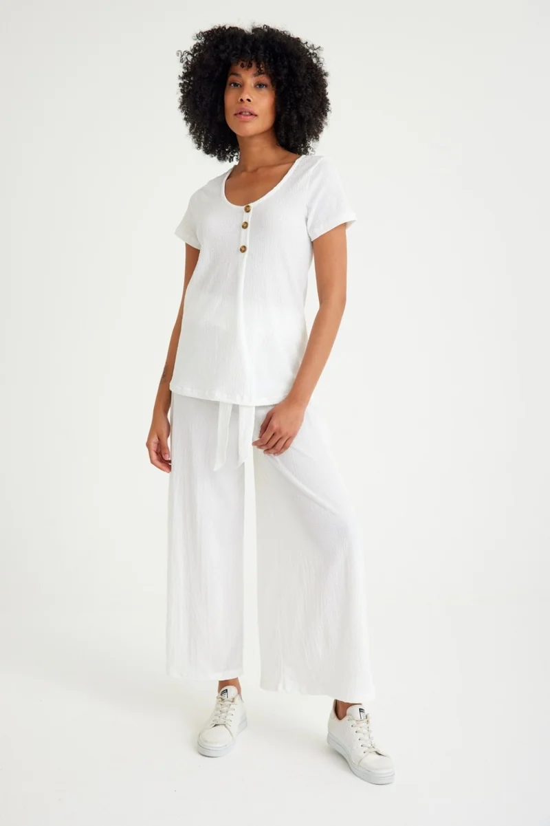 Barbora Button Detailed Women's Blouse BT404WHITE2
