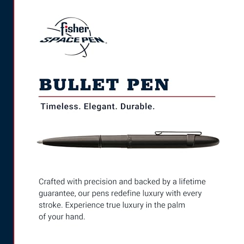 Fisher Space Pen Bullet Pen, Ballpoint, Black Ink, Matte Black, Pocket Clip, Gift Box, Made in the USA - Image 2